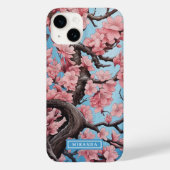 Personalisierter Name Pink Cherry Blossom Case-Mate iPhone Hülle (Rückseite)