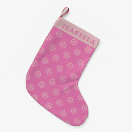 Personalisierter Name Pink Daisy Frohe Weihnachten Kleiner Weihnachtsstrumpf