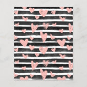 Personalisierter Name Pink Hearts Papier (Rückseite)