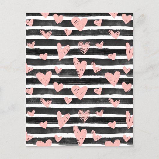 Personalisierter Name Pink Hearts Papier (Rückseite)