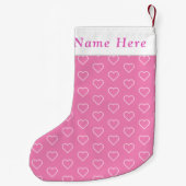 Personalisierter Name Pink Herz Weihnachten Strump Kleiner Weihnachtsstrumpf (Rückseite)