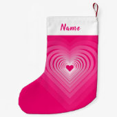 Personalisierter Name Pink Herzensweihnachtsfest S Kleiner Weihnachtsstrumpf (Rückseite)