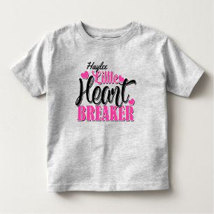 Personalisierter NAME Pink Kleiner Herzschlag Kleinkind T-shirt