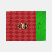 Personalisierter Name Piratenrote Raute Fleecedecke (Vorderseite (Horizontal))