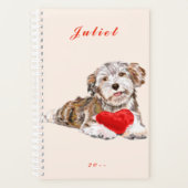 Personalisierter Name Planner Hunde Herz Liebe Planer (Vorderseite)