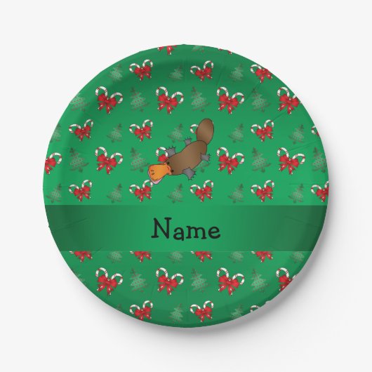 Personalisierter Name Platypus Bonbons Pappteller (Vorderseite)
