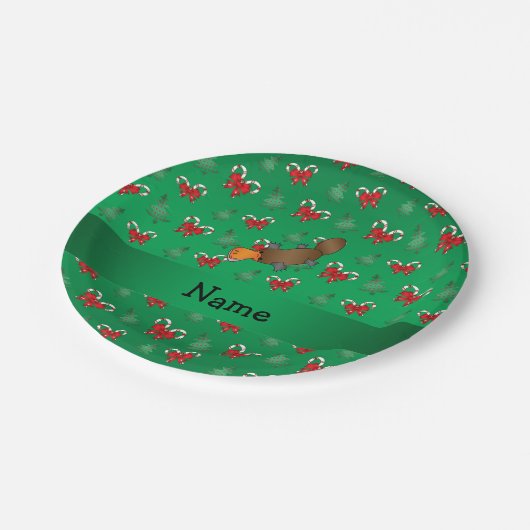 Personalisierter Name Platypus Bonbons Pappteller (Schrägansicht)