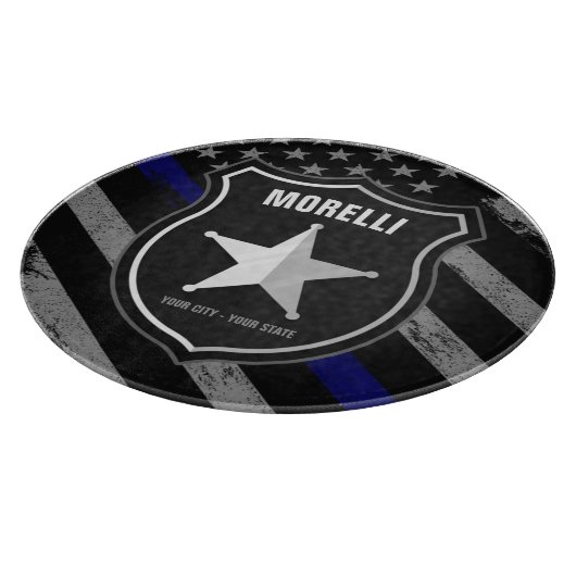 Personalisierter NAME-Polizeibeamter Sheriff Poliz Schneidebrett (Ecke)