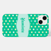 Personalisierter Name Polka Dot, grünes Gehäuse Case-Mate iPhone Hülle (Rückseite (Horizontal))