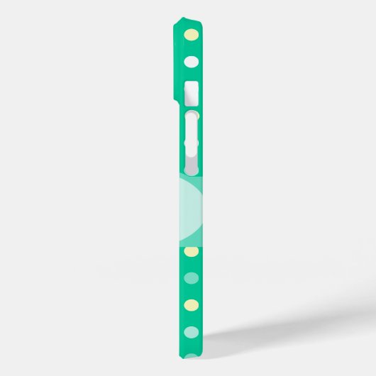 Personalisierter Name Polka Dot, grünes Gehäuse Case-Mate iPhone Hülle (Rückseite / Links)