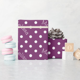 Personalisierter Name Polka Dot Wrapping Paper Geschenkpapier
