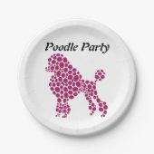 Personalisierter Name Poodle Party Pappteller (Vorderseite)