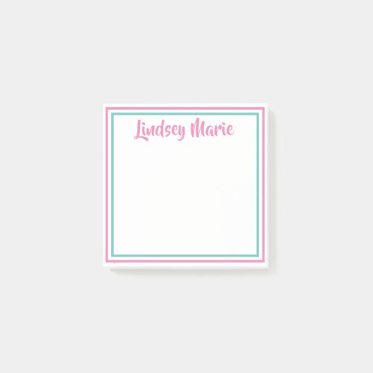 PERSONALISIERTER Name Postit-Notizen Post-it Klebezettel (Vorderseite)