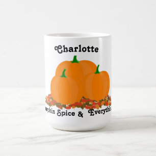 Personalisierter Name Pumpkin Gewürz Alles Nette Kaffeetasse