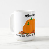Personalisierter Name Pumpkin Gewürz Alles Nette Kaffeetasse (Vorderseite Links)