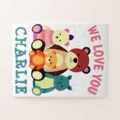 Personalisierter Name Puzzle mit Tieren (Horizontal)