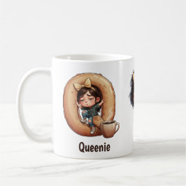 Personalisierter Name & Q Verschlafener Morgen Kar Kaffeetasse