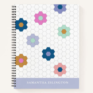 Personalisierter Name Quilter Geschenk Vintage Blu Notizblock