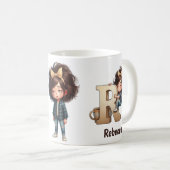 Personalisierter Name & R Verschlafener Morgen Kar Kaffeetasse (VorderseiteRechts)