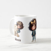 Personalisierter Name & R Verschlafener Morgen Kar Kaffeetasse (Vorderseite Links)