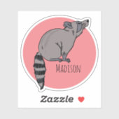 Personalisierter Name Raccoon Vinyl Sticker (Blatt)