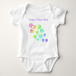 Personalisierter Name Rainbow Blume Baby Bodysuit Baby Strampler