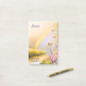 Personalisierter Name Rainbow Butterfly Nature Not Post-it Klebezettel (Auf Schreibtisch)