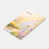 Personalisierter Name Rainbow Butterfly Nature Not Post-it Klebezettel (angewinkelt)