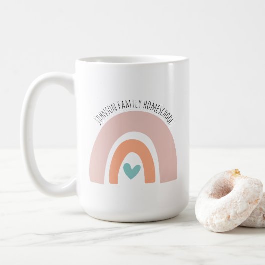 Personalisierter Name Rainbow Homeschool Kaffeetasse (Mit Donut)