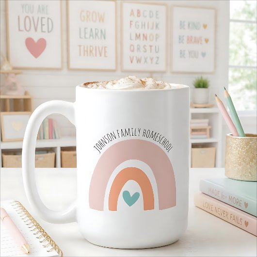 Personalisierter Name Rainbow Homeschool Kaffeetasse