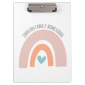 Personalisierter Name Rainbow Homeschool Klemmbrett (Vorderseite)