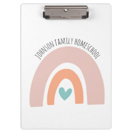 Personalisierter Name Rainbow Homeschool Klemmbrett