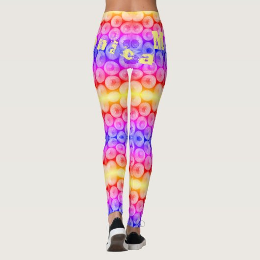 Personalisierter Name Rainbow Leggings (Rückseite)