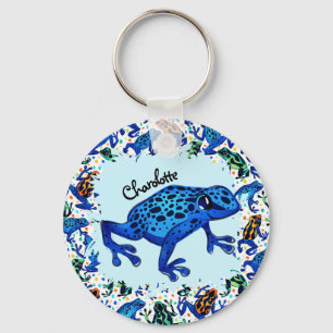 Personalisierter Name Rainforest Frosch Schlüssela Schlüsselanhänger