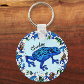 Personalisierter Name Rainforest Frosch Schlüssela Schlüsselanhänger (Vorderseite)