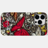 Personalisierter Name: Red and Black Butterfly Case-Mate iPhone Hülle (Rückseite (Horizontal))