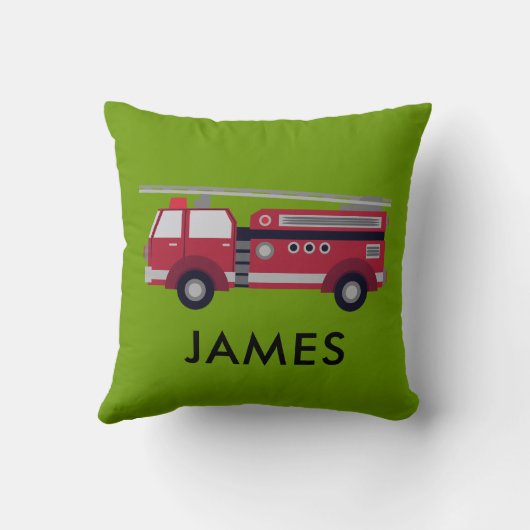 Personalisierter Name Red Fire LKW Kissen (Rückseite)