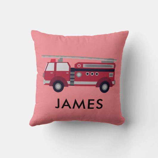 Personalisierter Name Red Fire LKW Kissen (Rückseite)