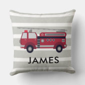 Personalisierter Name Red Fire LKW Kissen (Rückseite)