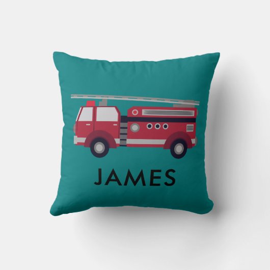 Personalisierter Name Red Fire LKW Kissen (Rückseite)