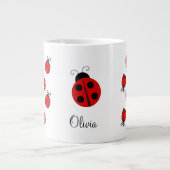 Personalisierter Name Red LadyBug Jumbo-Tasse (Vorderseite)