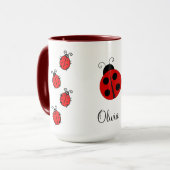 Personalisierter Name Red LadyBug Tasse (Vorderseite Links)