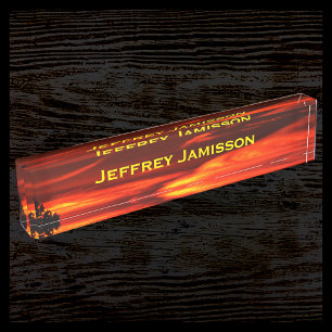 Personalisierter Name Red Sky Acrylic Namensplakette