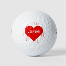 Personalisierter Name Red Valentine Heart Red & Wh