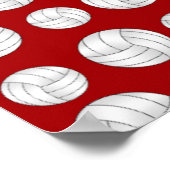 Personalisierter Name: Red Volleyball Poster (Ecke)