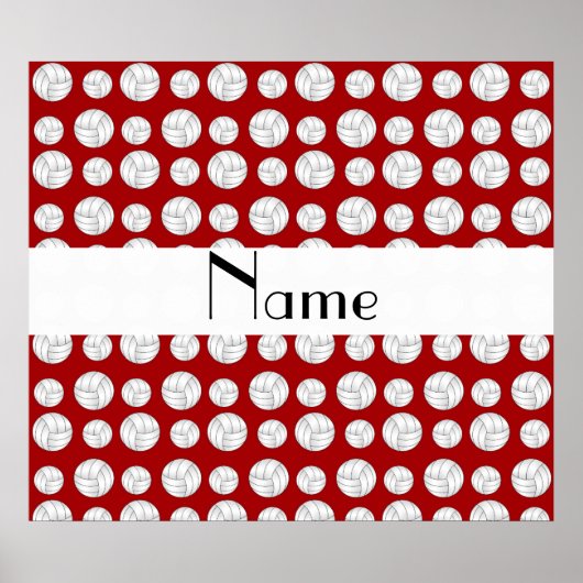 Personalisierter Name: Red Volleyball Poster (Vorne)