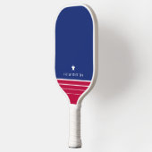Personalisierter Name: Red White and Blue Strip St Pickleball Schläger (Links)
