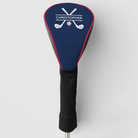 Personalisierter Name Red White Blue Golf Headcover (Vorderseite)