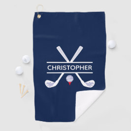 Personalisierter Name Red White Blue Golfhandtuch
