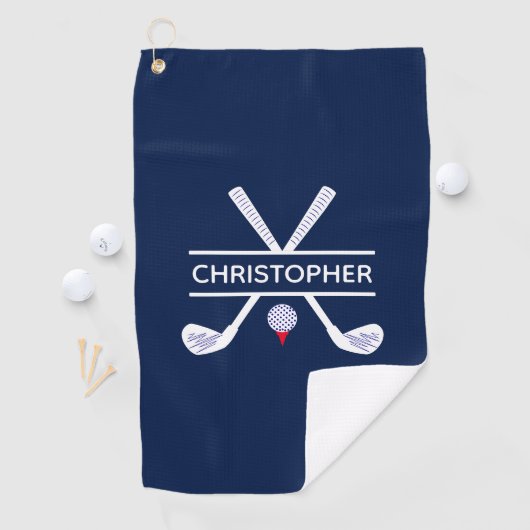 Personalisierter Name Red White Blue Golfhandtuch (Insitu)